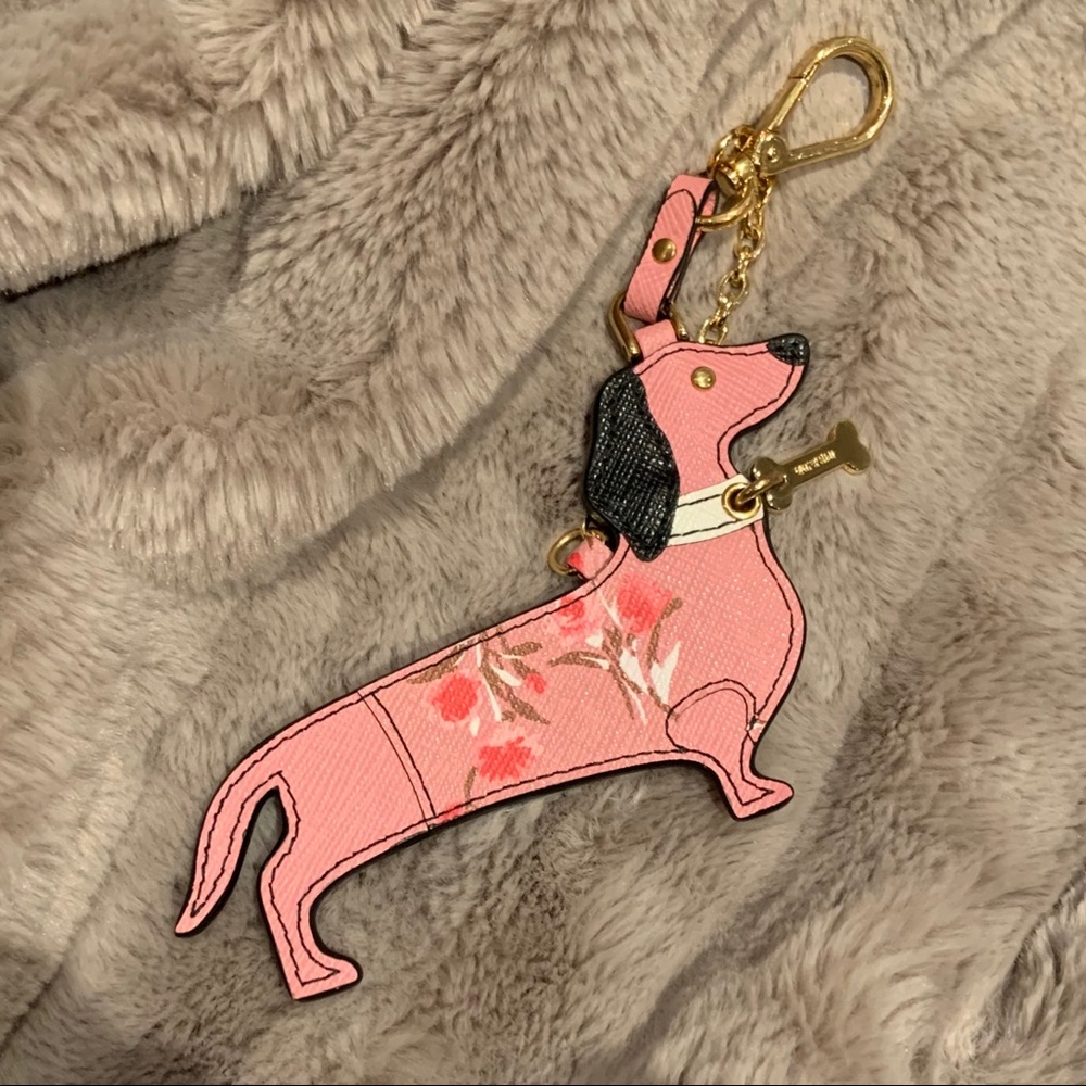 PRADA saffiano leather dog keychain